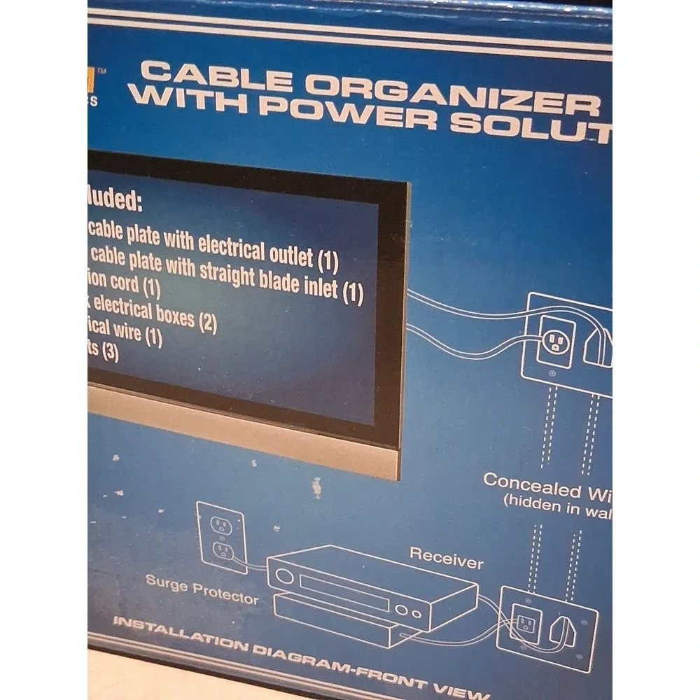 DataComm - Cable Organizer Remodeling Kit with Power Outlet 503323WHKIT